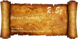 Rozsi Szovát névjegykártya